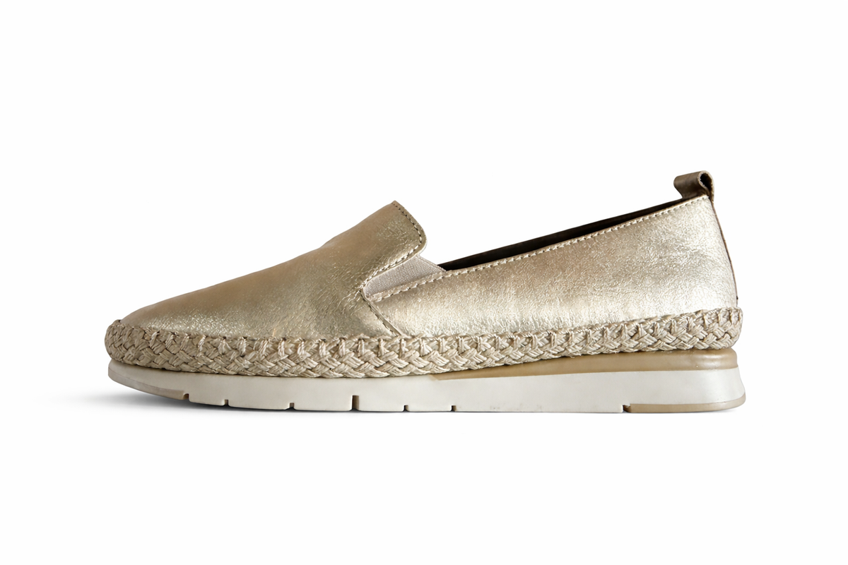 Loafer espadrille instapper Flex Fusion gold platino