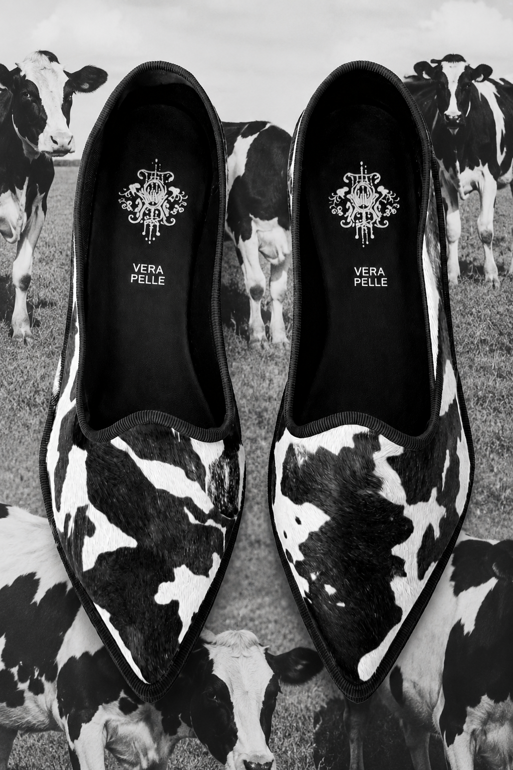 ANOUK - Friulane Mucca black and white ballerina slippers