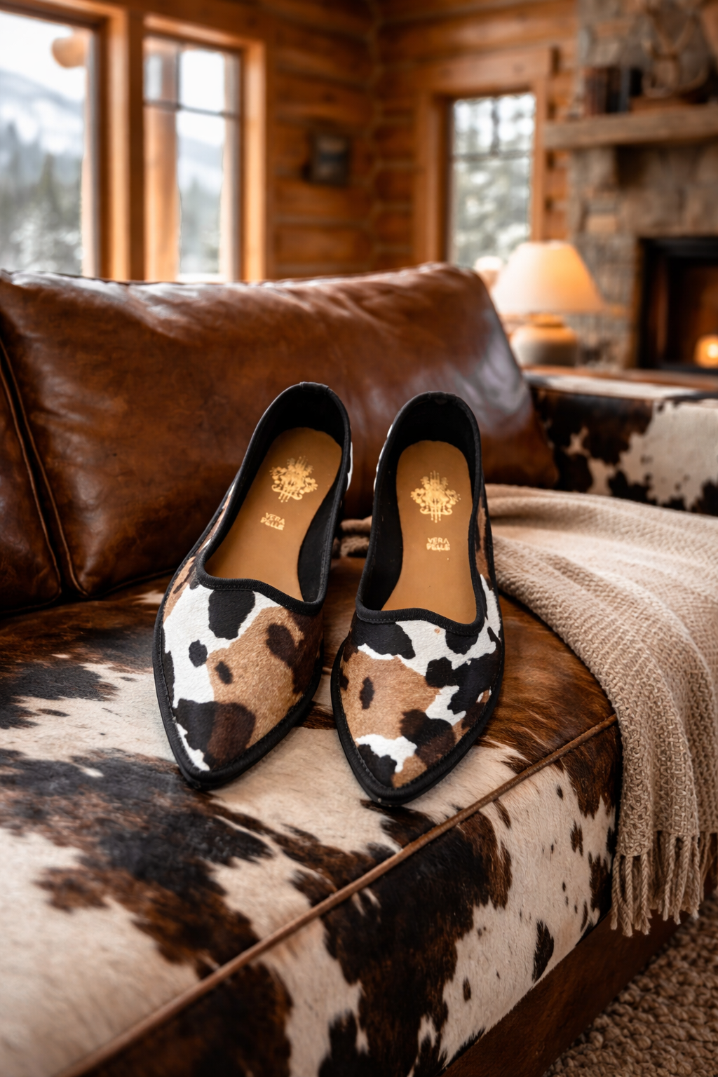 ANOUK - Friulane Mucca tri colore ballerina slippers